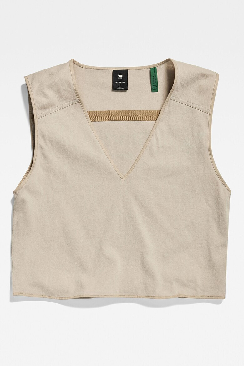 G-Star RAW Top crop de bumbac organic cu logo Boxy - Pled.ro