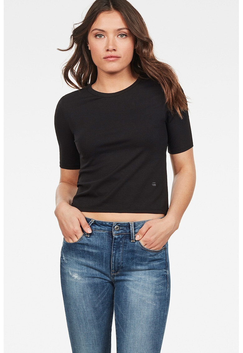 G-Star RAW Tricou crop cu decolteu la baza gatului - Pled.ro