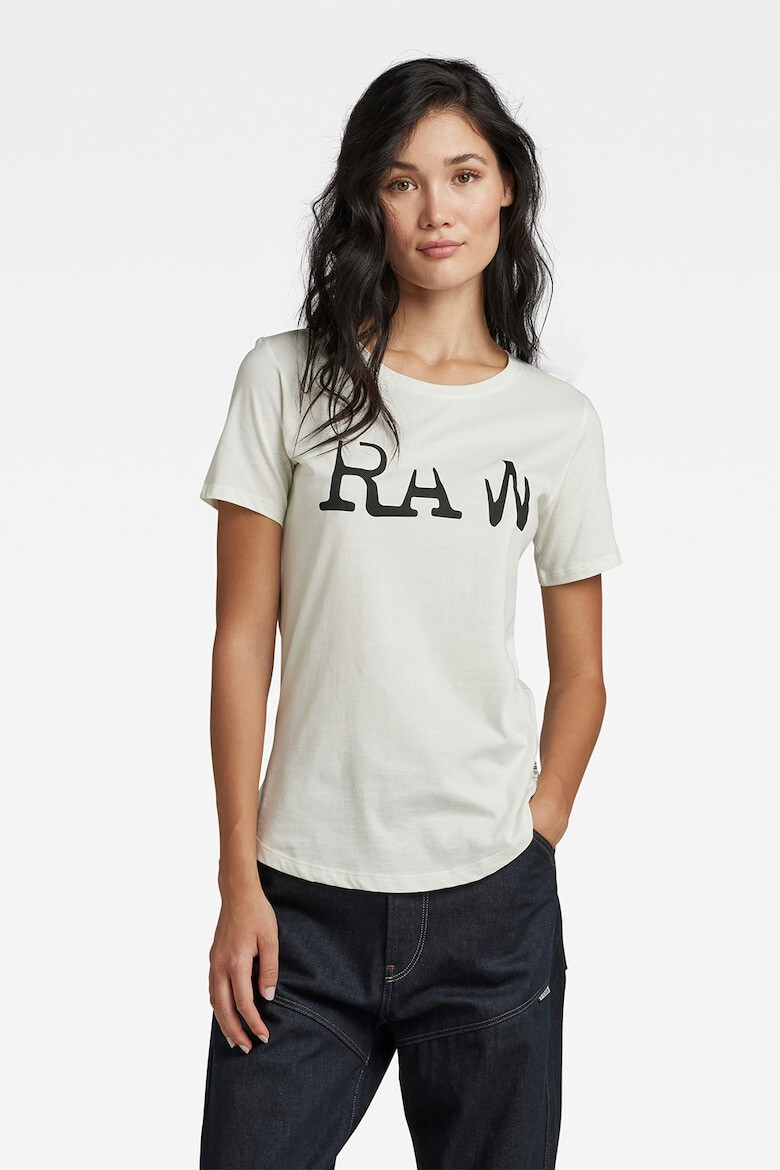 G-Star RAW Tricou cu imprimeu logo si terminatie rotunjita - Pled.ro