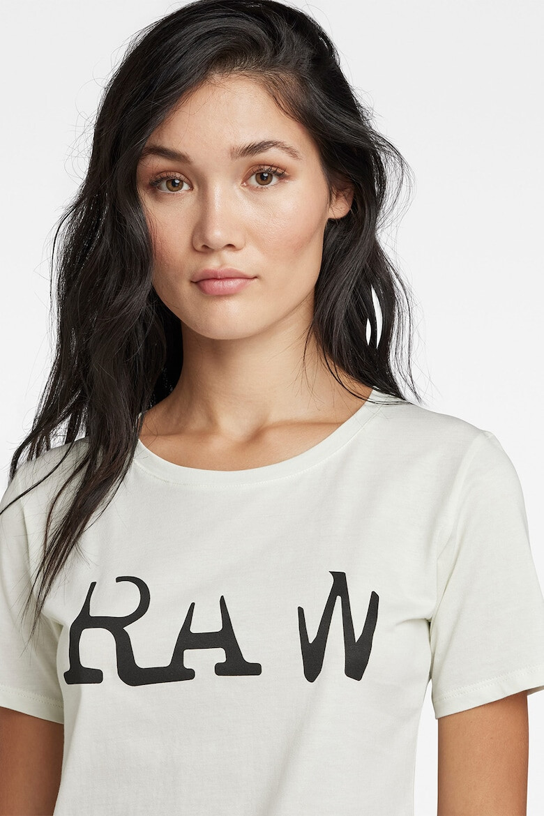 G-Star RAW Tricou cu imprimeu logo si terminatie rotunjita - Pled.ro