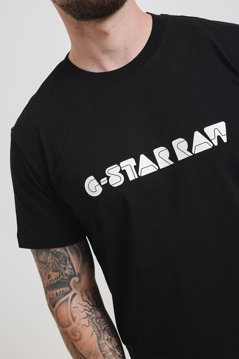 G-STAR Tricou de bumbac organic cu decolteu la baza gatului - Pled.ro