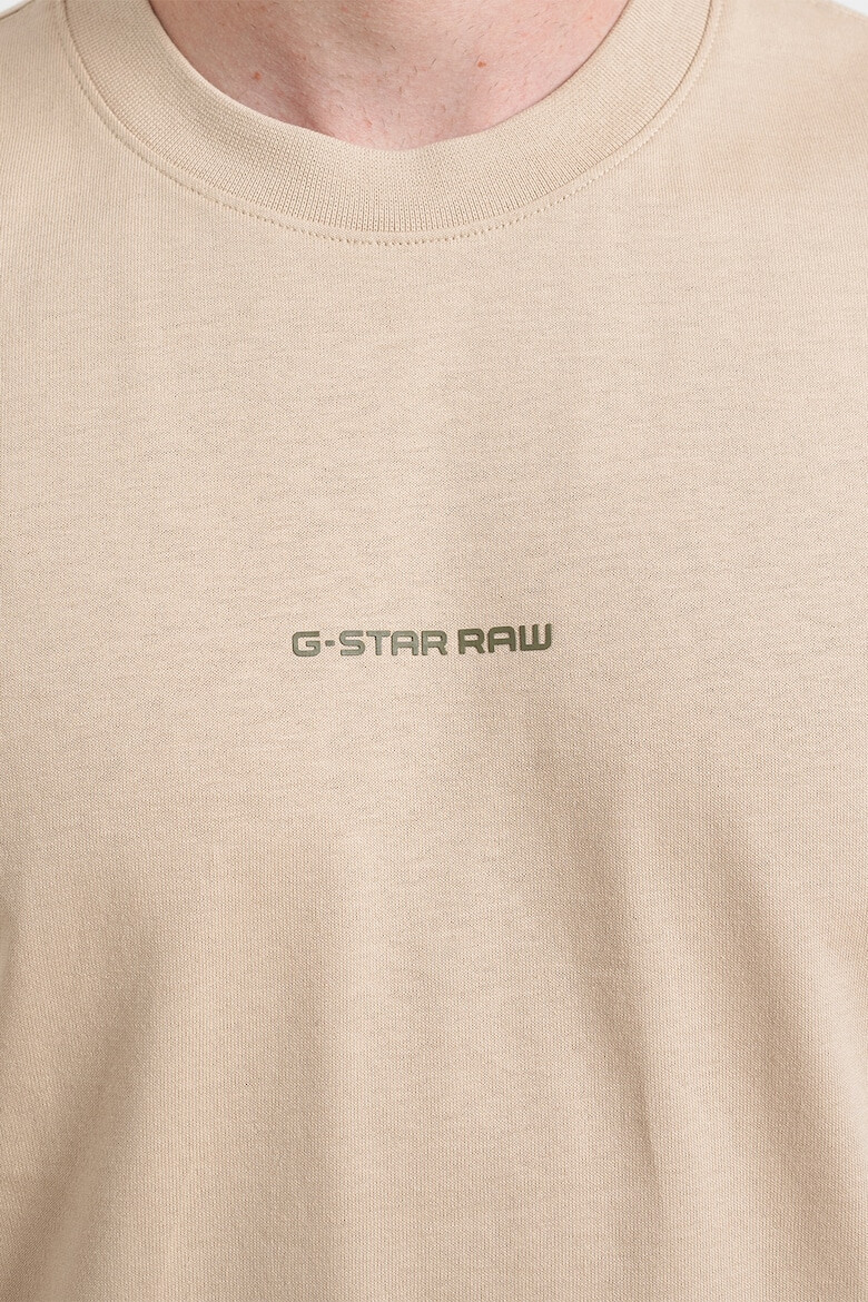 G-STAR Tricou de bumbac organic cu decolteu la baza gatului - Pled.ro