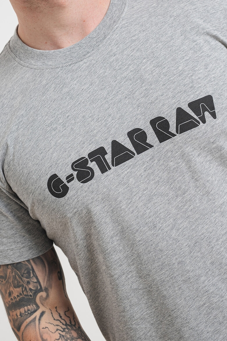 G-STAR RAW Tricou de bumbac organic cu decolteu la baza gatului - Pled.ro