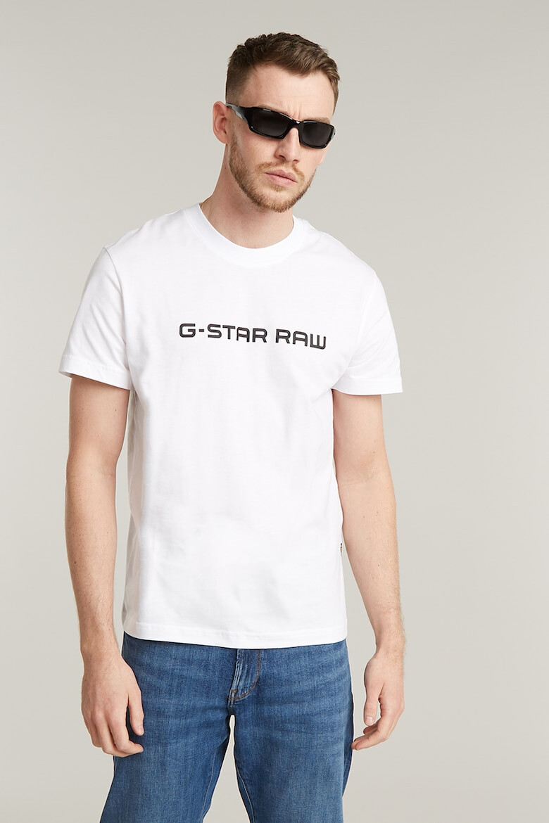 G-STAR RAW Tricou de bumbac organic cu decolteu la baza gatului - Pled.ro