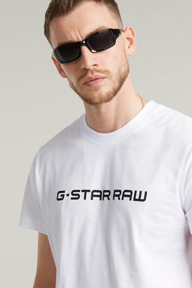 G-STAR RAW Tricou de bumbac organic cu decolteu la baza gatului - Pled.ro