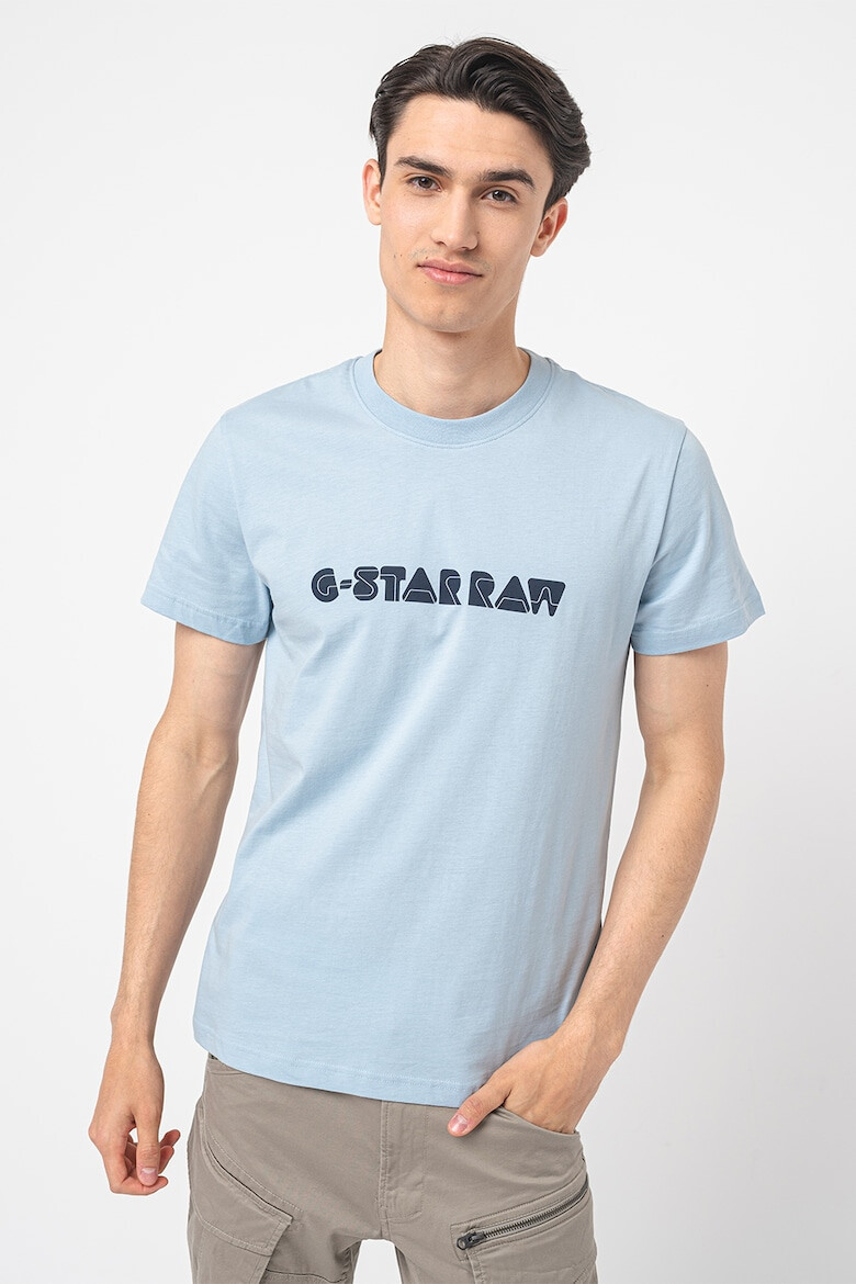 G-STAR Tricou de bumbac organic cu decolteu la baza gatului - Pled.ro