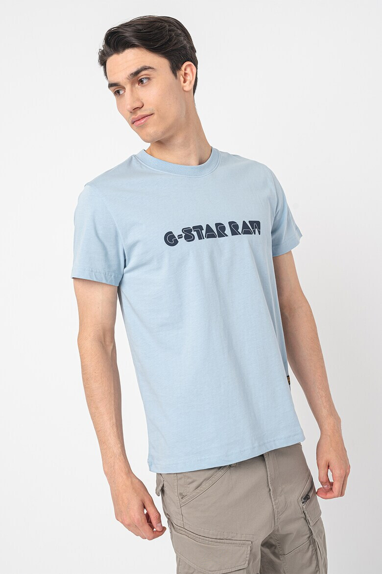 G-STAR Tricou de bumbac organic cu decolteu la baza gatului - Pled.ro