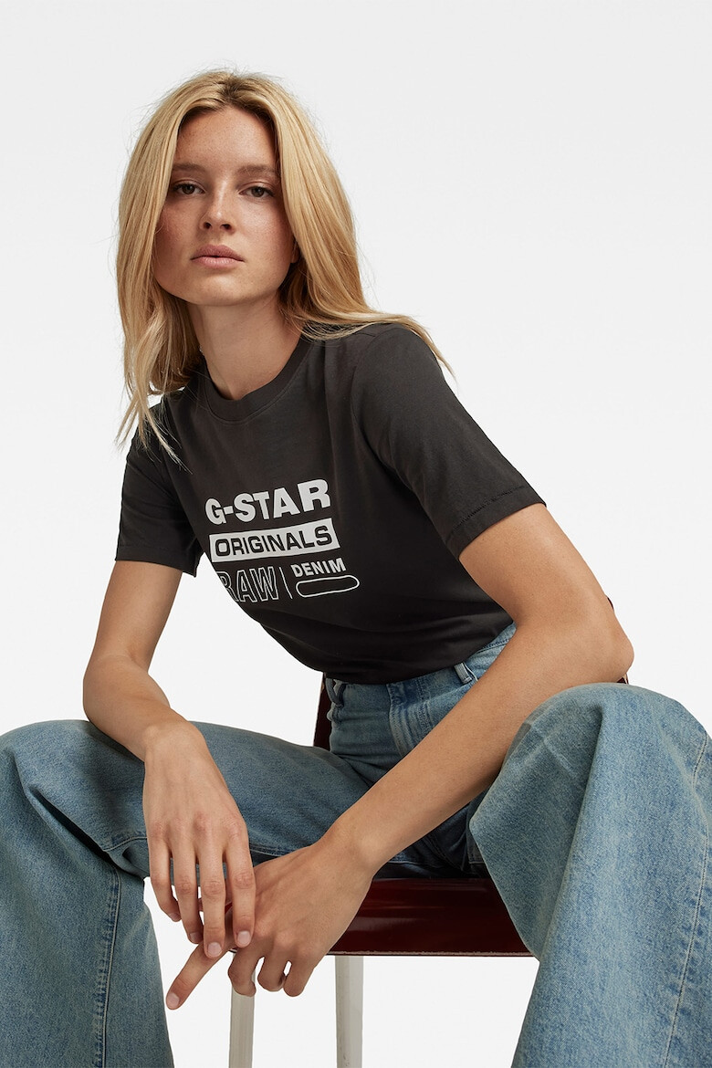 G-STAR Tricou de bumbac organic cu imprimeu logo Originals - Pled.ro