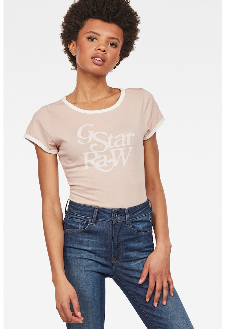 G-Star RAW Tricou de bumbac organic cu logo si decolteu rotund - Pled.ro