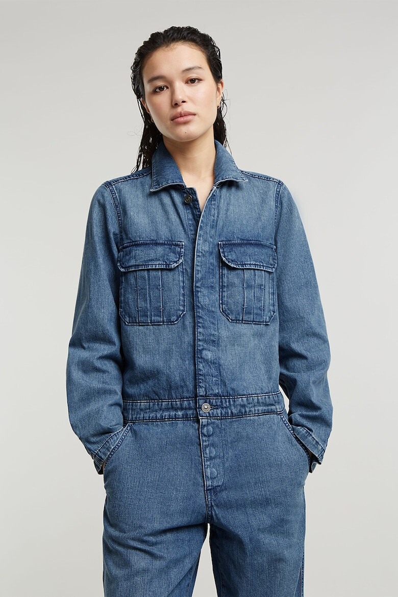 G-STAR Salopeta de denim cu nasturi - Pled.ro