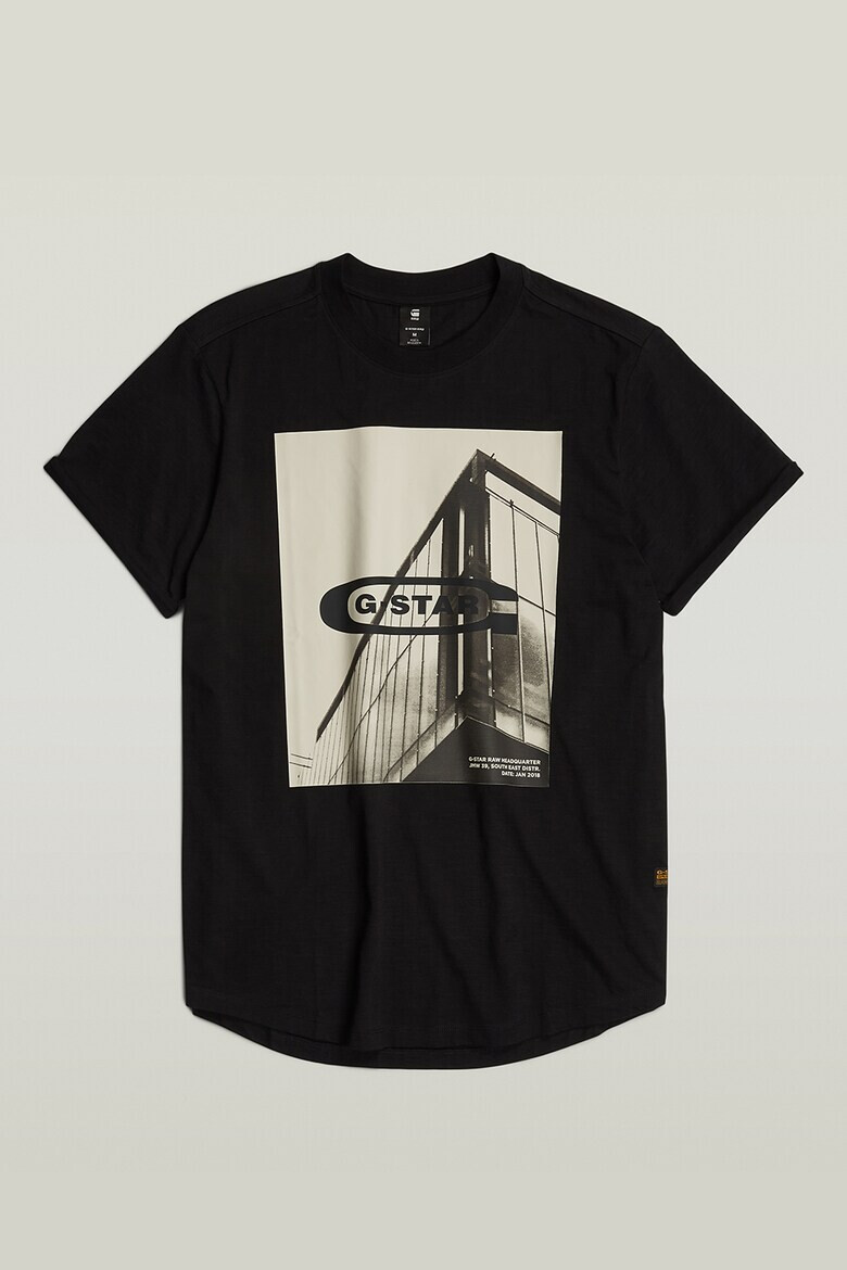 G-STAR Tricou cu decolteu la baza gatului si imprimeu foto - Pled.ro