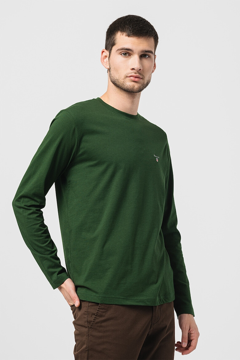 Gant Bluza cu decolteu la baza gatului si logo brodat Original - Pled.ro