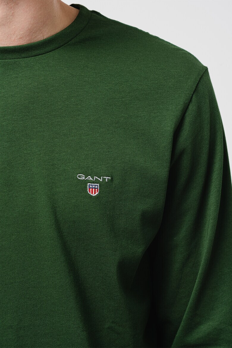 Gant Bluza cu decolteu la baza gatului si logo brodat Original - Pled.ro