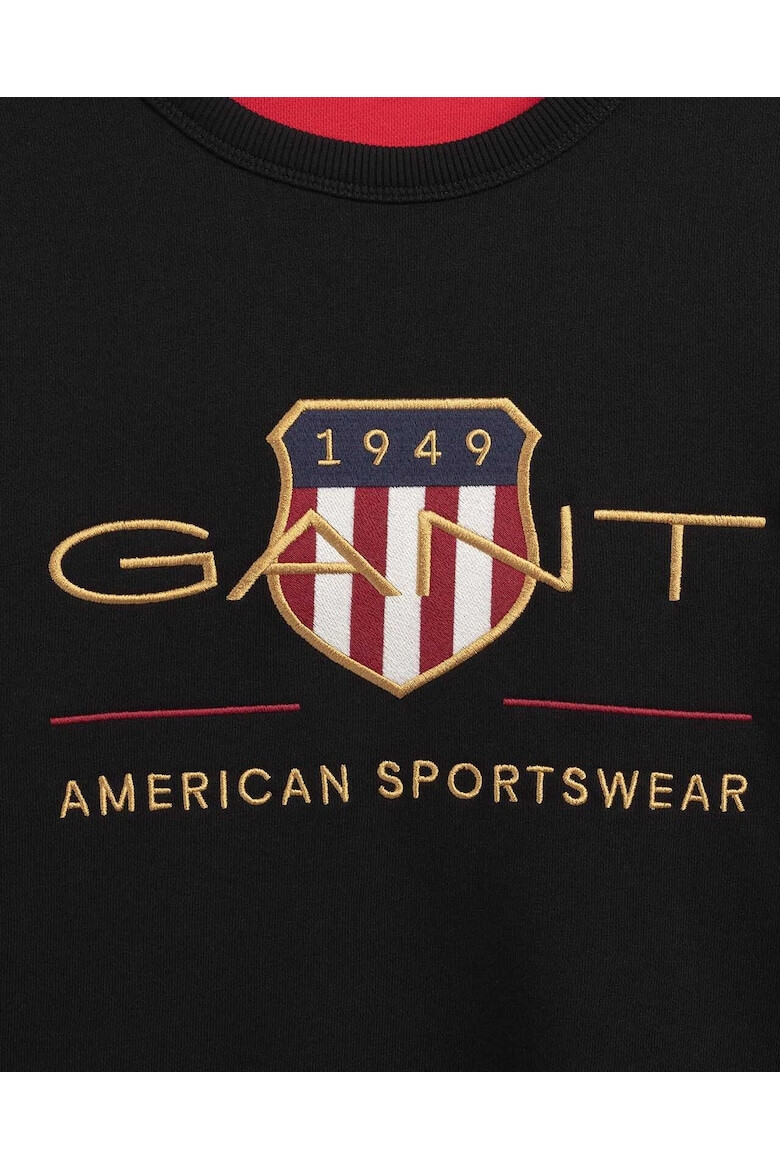 Gant Bluza de trening cu decolteu la baza gatului si logo brodat - Pled.ro