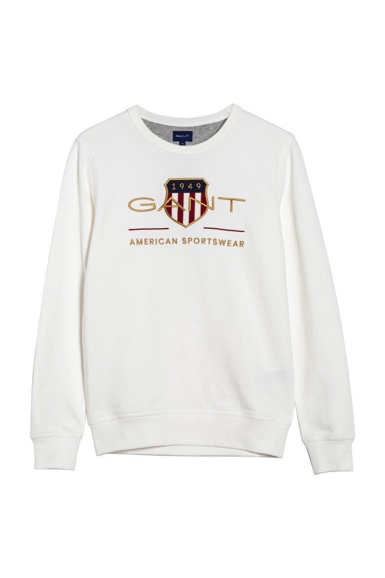 Gant Bluza de trening cu decolteu la baza gatului si logo brodat - Pled.ro