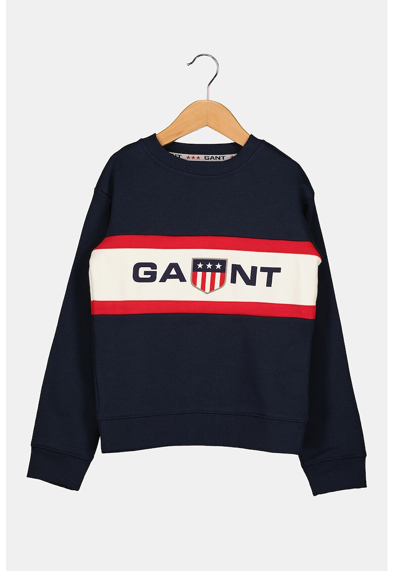 Gant Bluza sport cu decolteu la baza gatului si logo - Pled.ro