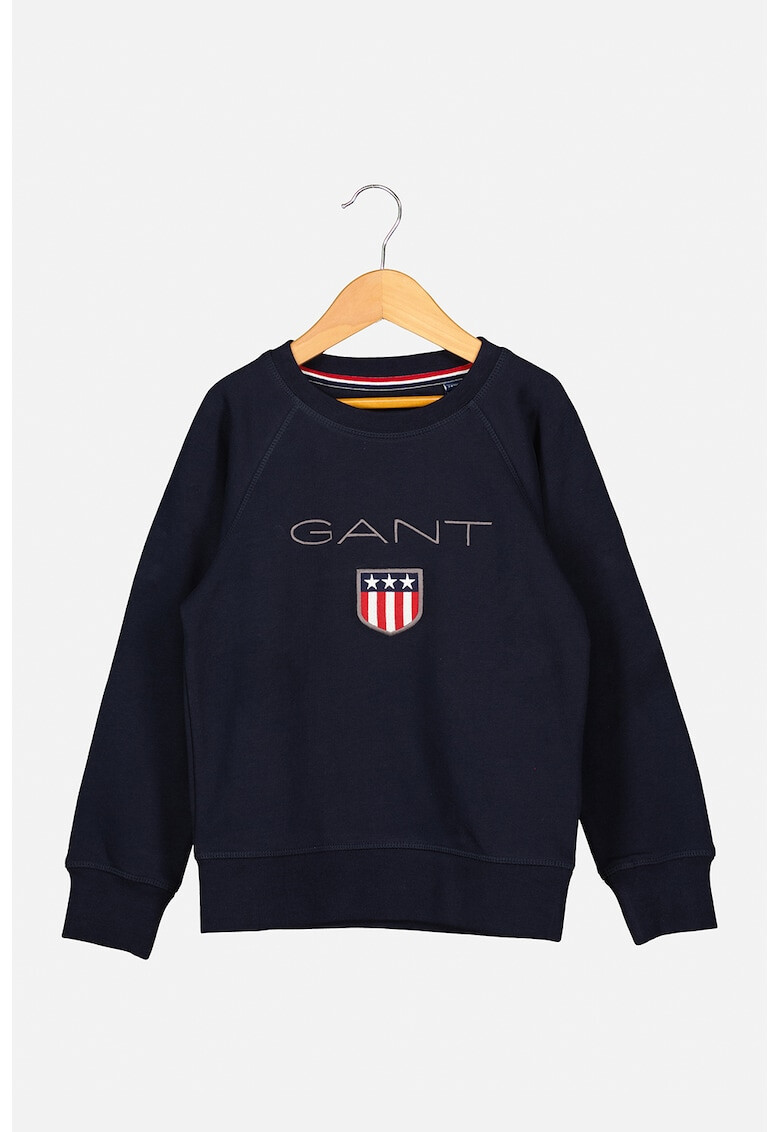 Gant Bluza sport cu decolteu rotund si logo brodat - Pled.ro