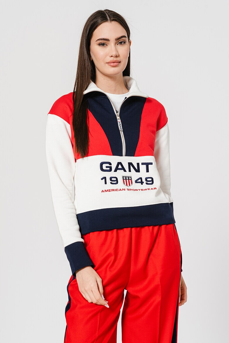 Gant Bluza sport cu model logo si maneci cazute - Pled.ro