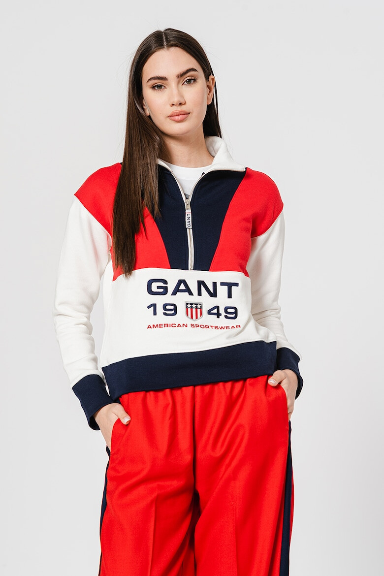 Gant Bluza sport cu model logo si maneci cazute - Pled.ro