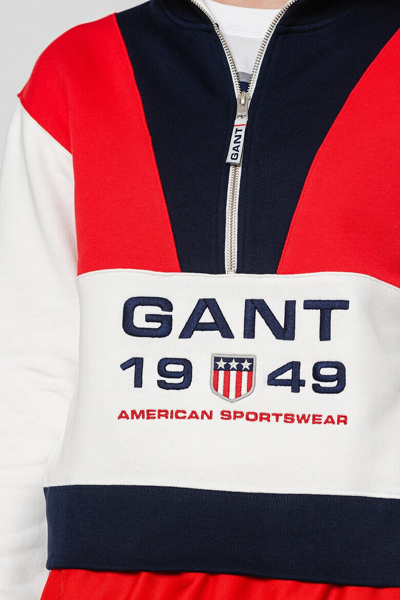 Gant Bluza sport cu model logo si maneci cazute - Pled.ro