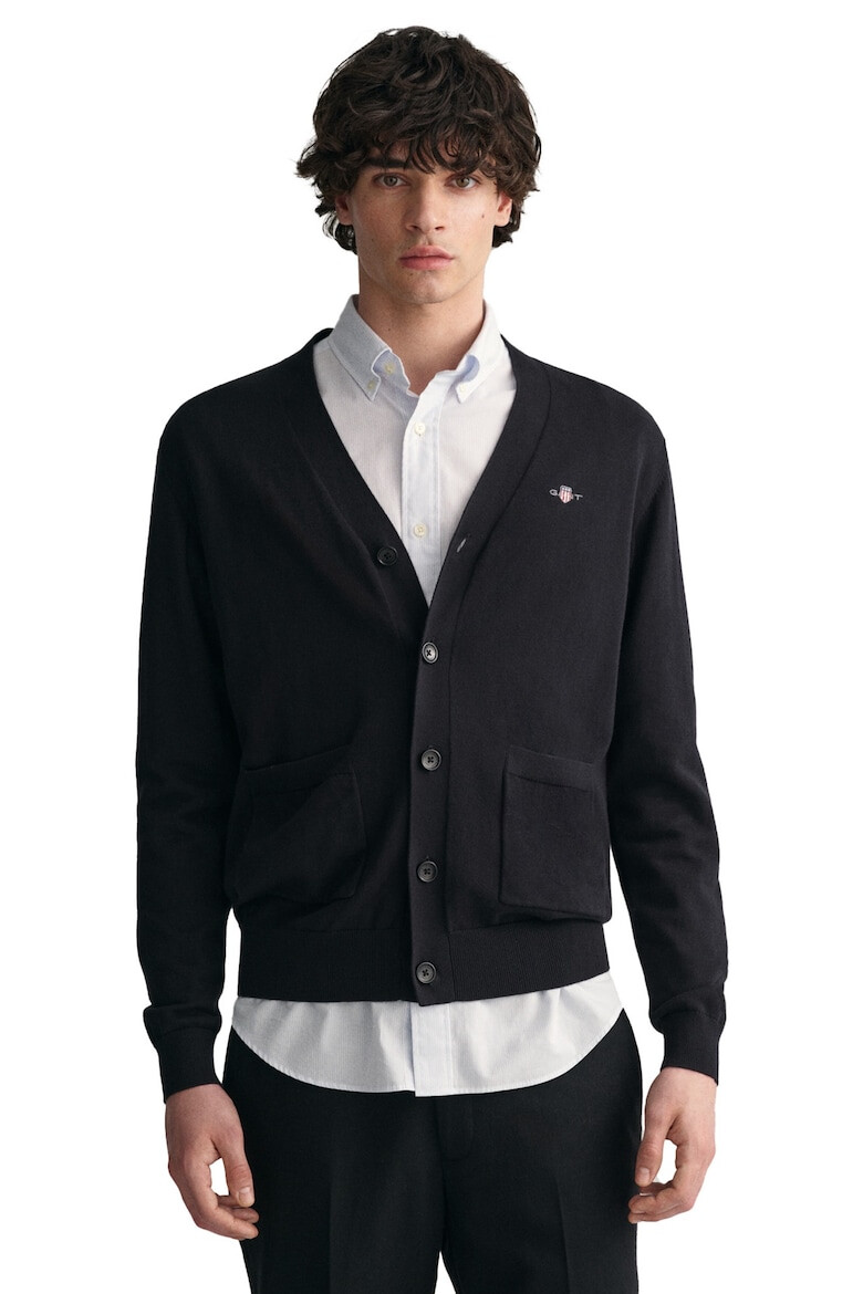 Gant Cardigan cu decolteu in V si logo discret - Pled.ro