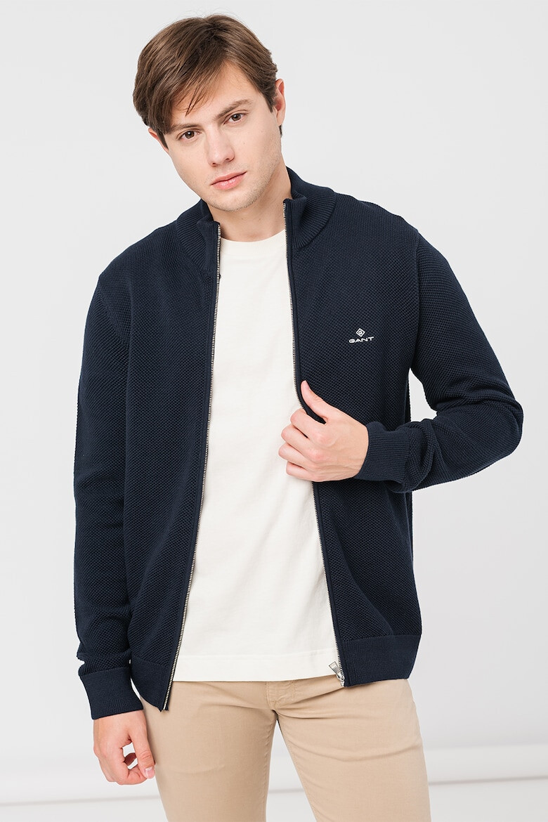 Gant Cardigan din material pique cu fermoar - Pled.ro