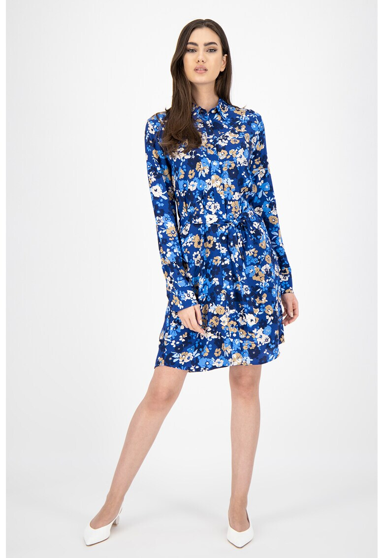 Gant Rochie cu imprimeu floral si cordon - Pled.ro