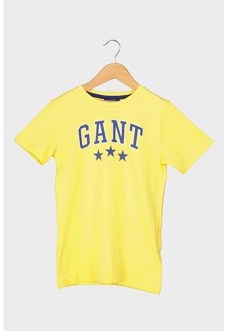 Gant Tricou cu decolteu la baza gatului si imprimeu logo - Pled.ro