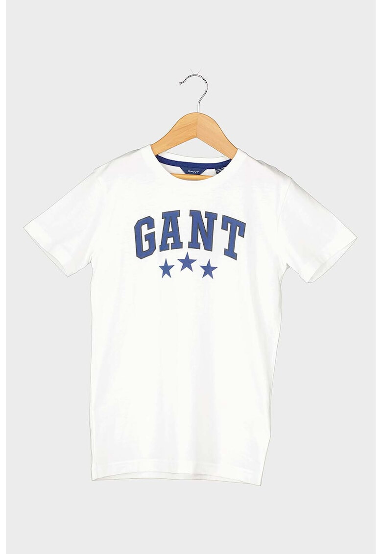 Gant Tricou cu decolteu la baza gatului si imprimeu logo - Pled.ro