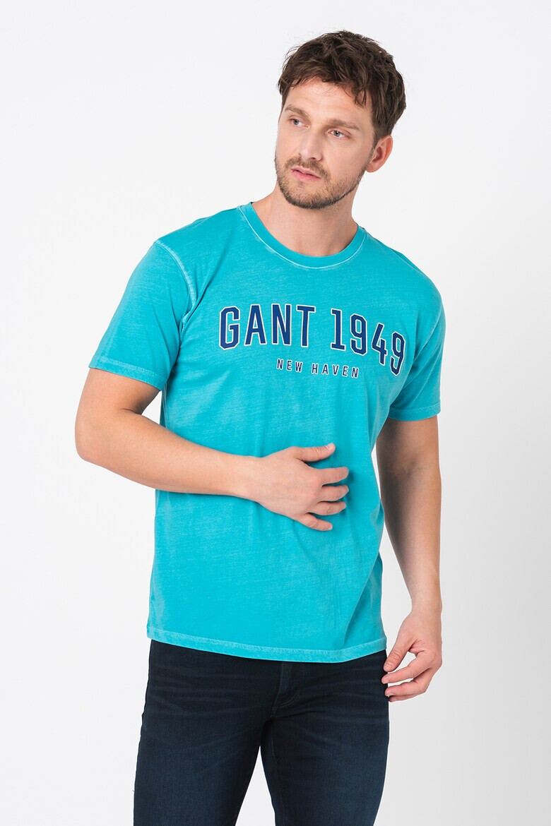 Gant Tricou cu decolteu la baza gatului si imprimeu logo - Pled.ro