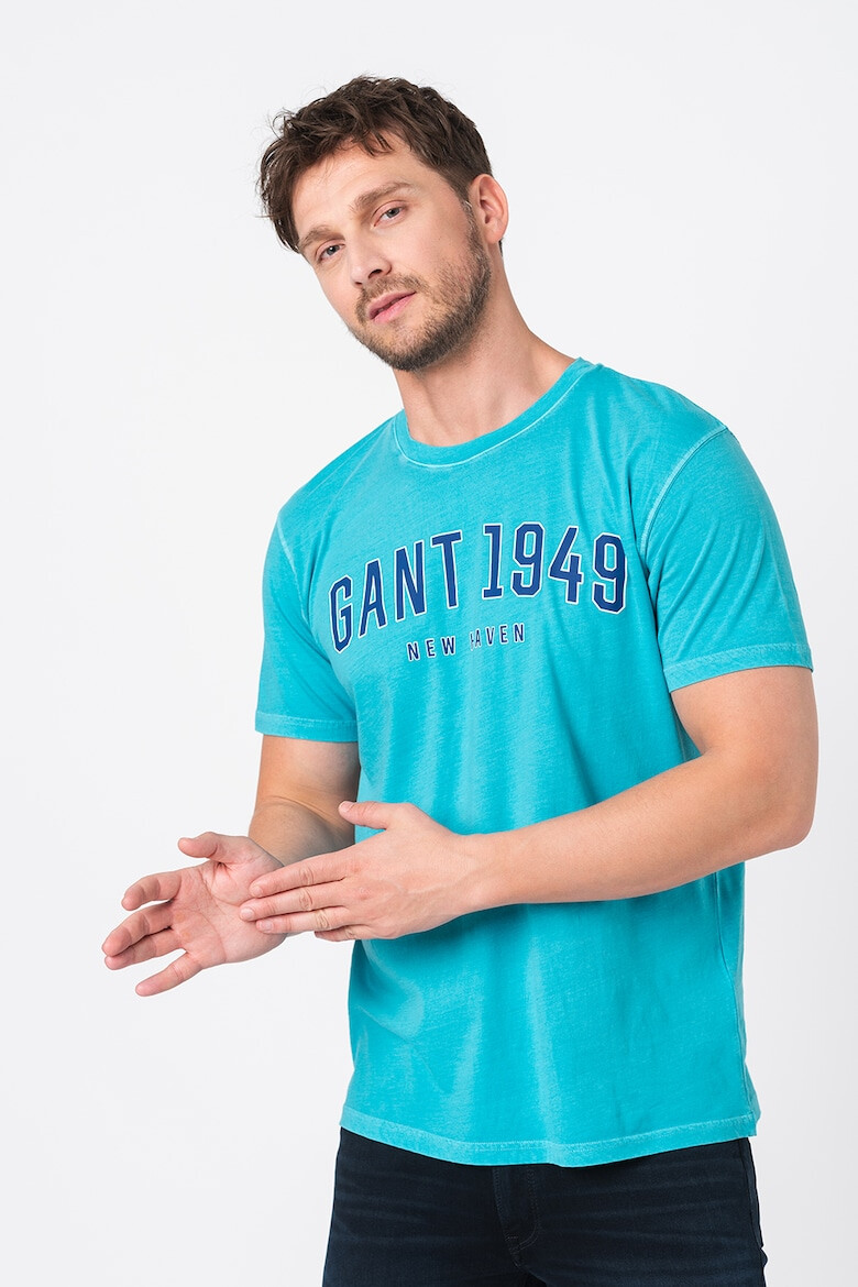 Gant Tricou cu decolteu la baza gatului si imprimeu logo - Pled.ro