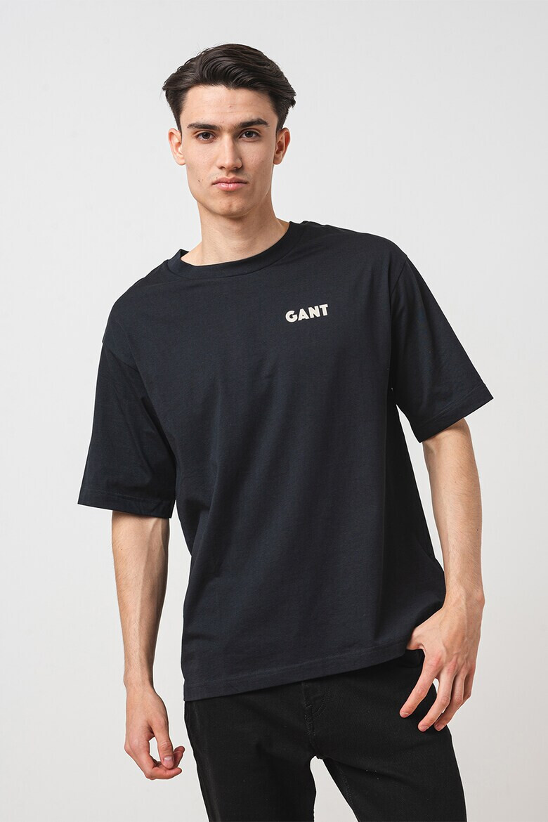 Gant Tricou cu decolteu la baza gatului si imprimeu logo - Pled.ro