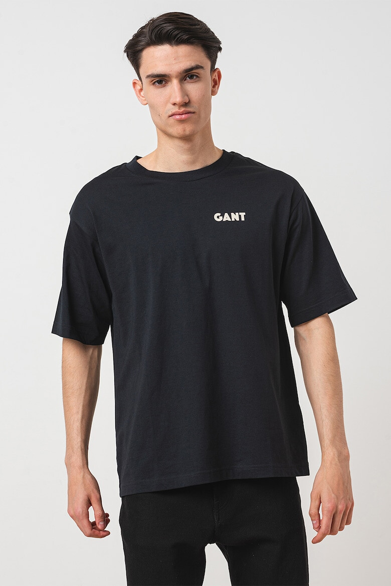 Gant Tricou cu decolteu la baza gatului si imprimeu logo - Pled.ro