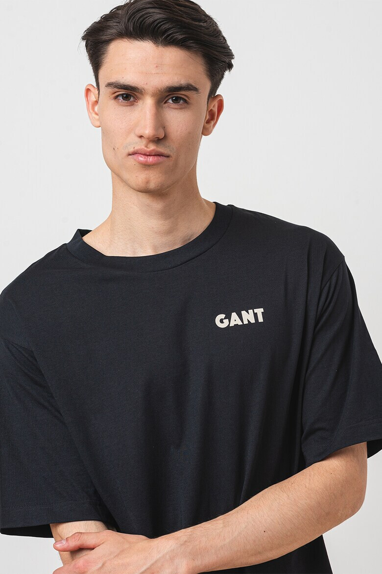 Gant Tricou cu decolteu la baza gatului si imprimeu logo - Pled.ro