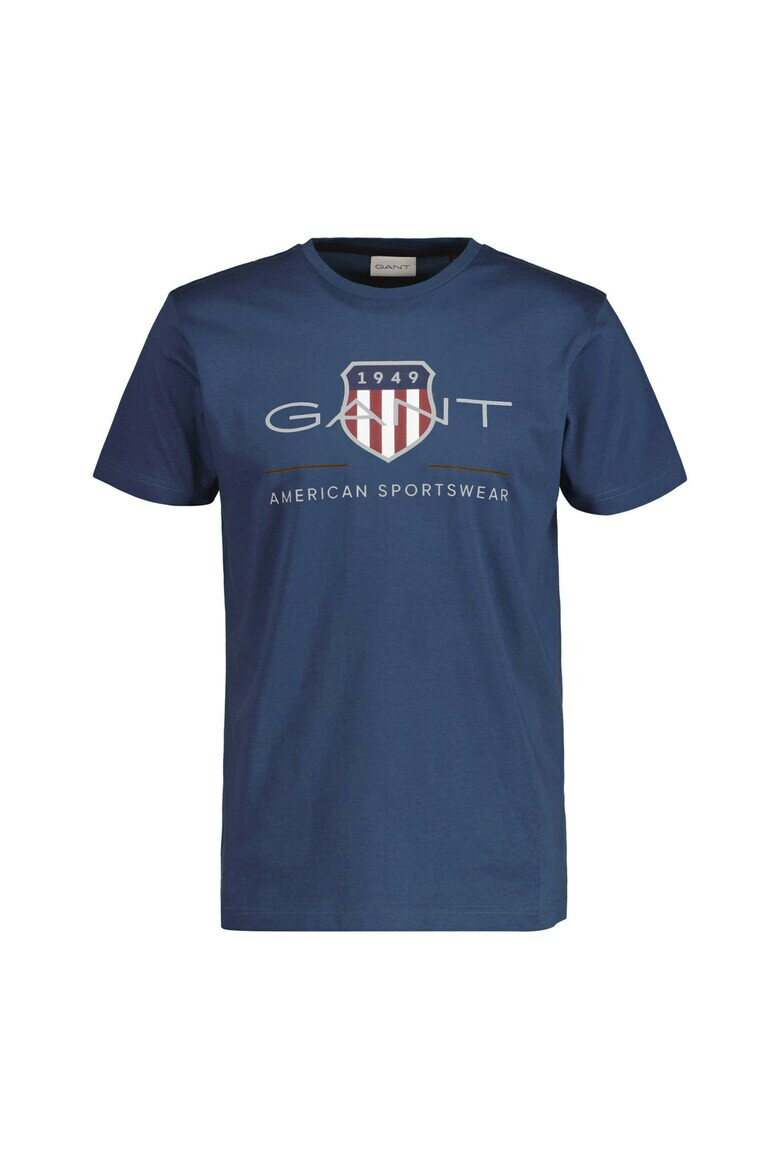 Gant Tricou cu decolteu la baza gatului si imprimeu logo Archive Shield - Pled.ro