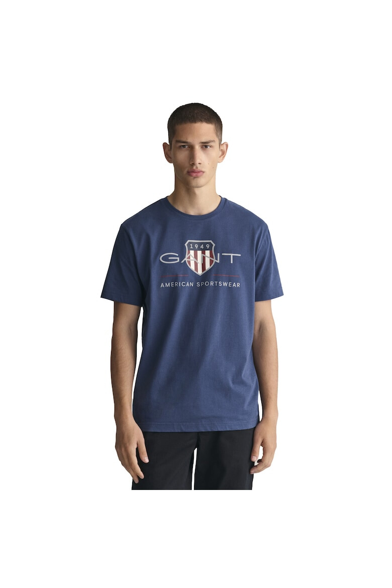 Gant Tricou cu decolteu la baza gatului si imprimeu logo Archive Shield - Pled.ro