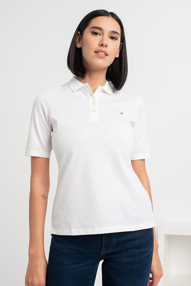 Gant Tricou polo din pique cu logo mic brodat - Pled.ro