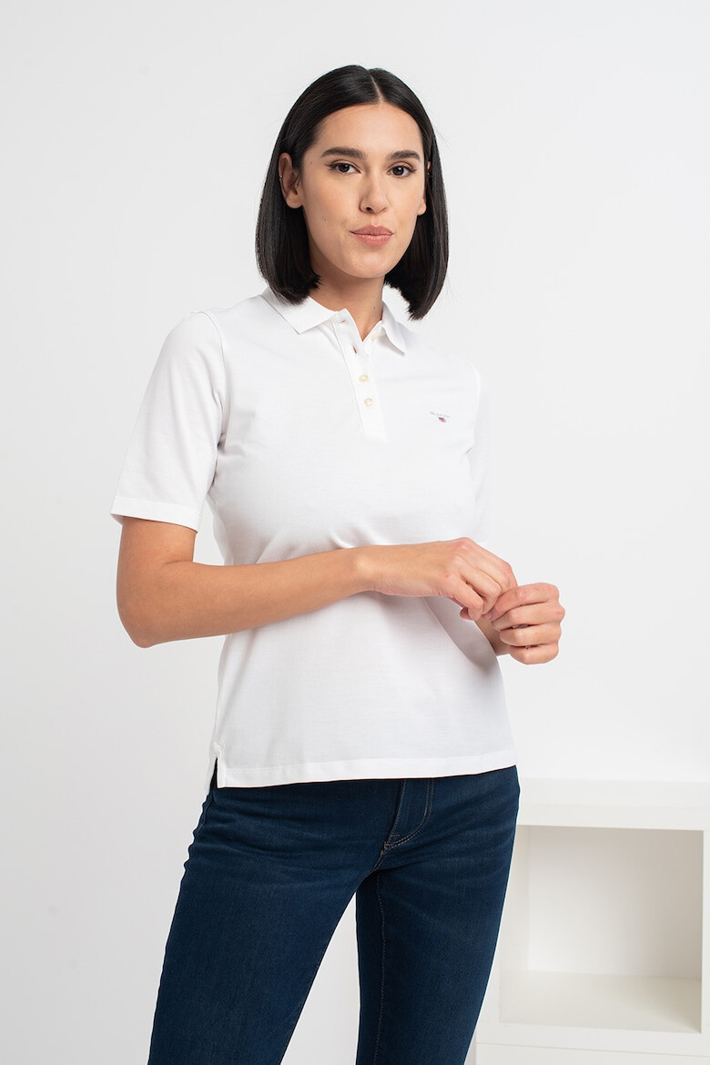 Gant Tricou polo din pique cu logo mic brodat - Pled.ro