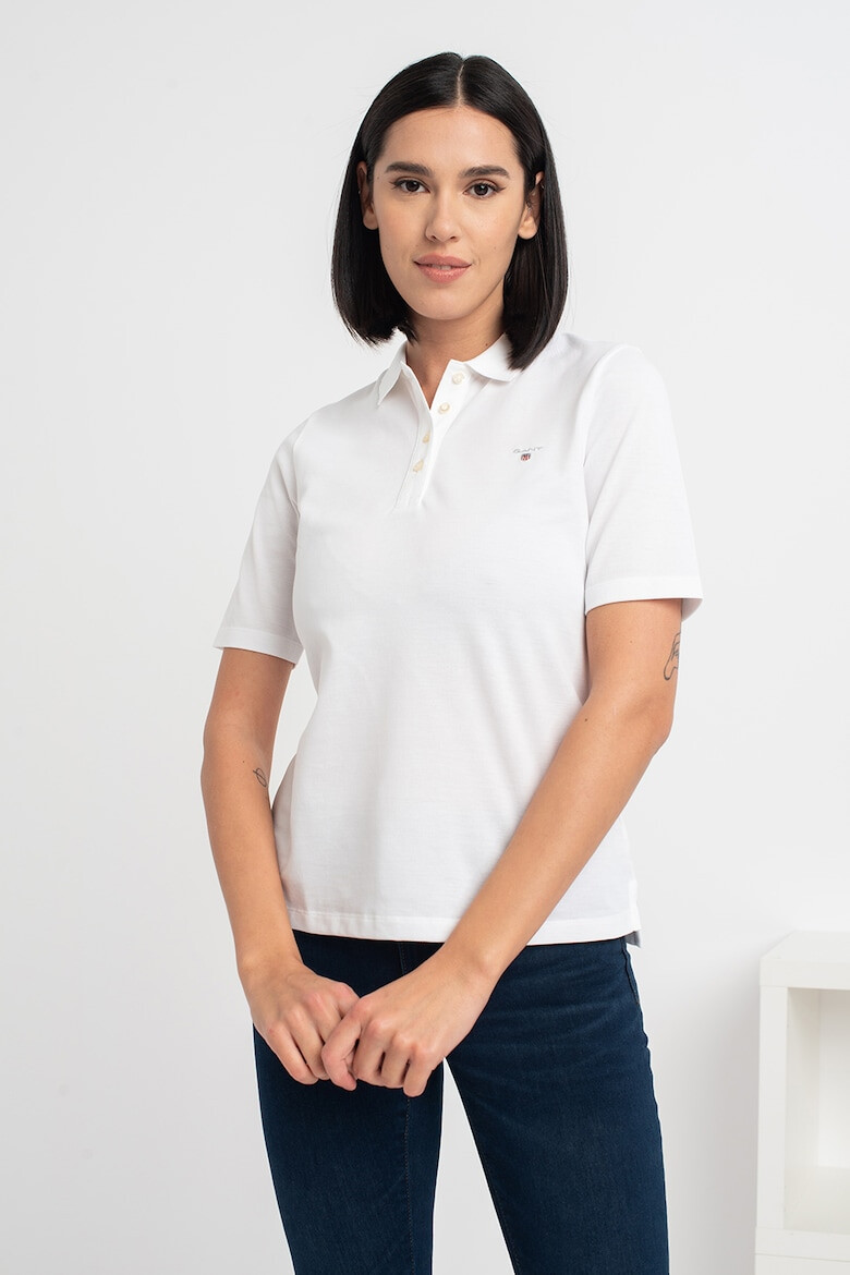 Gant Tricou polo din pique cu logo mic brodat - Pled.ro