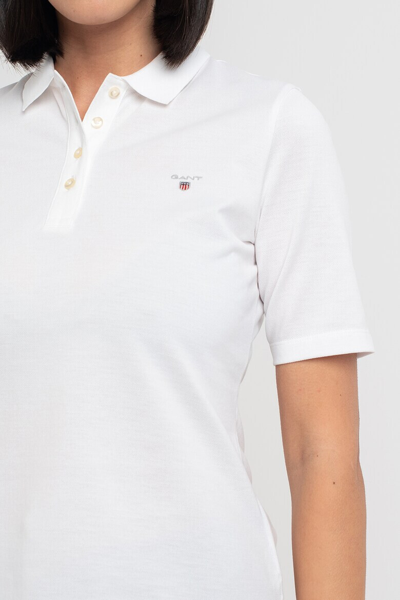 Gant Tricou polo din pique cu logo mic brodat - Pled.ro