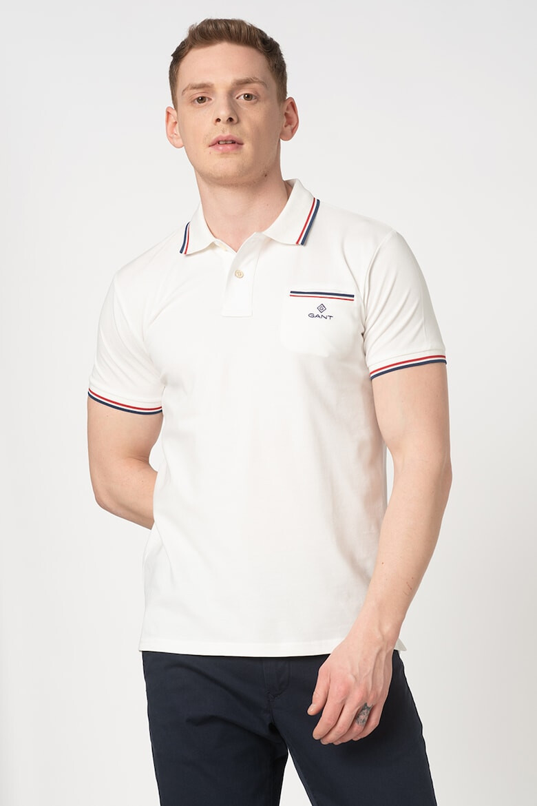 Gant Tricou polo regular fit cu garnituri in dungi - Pled.ro