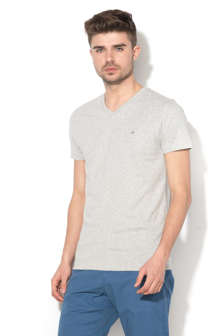 Gant Tricou slim fit cu decolteu in V Original 10005 - Pled.ro