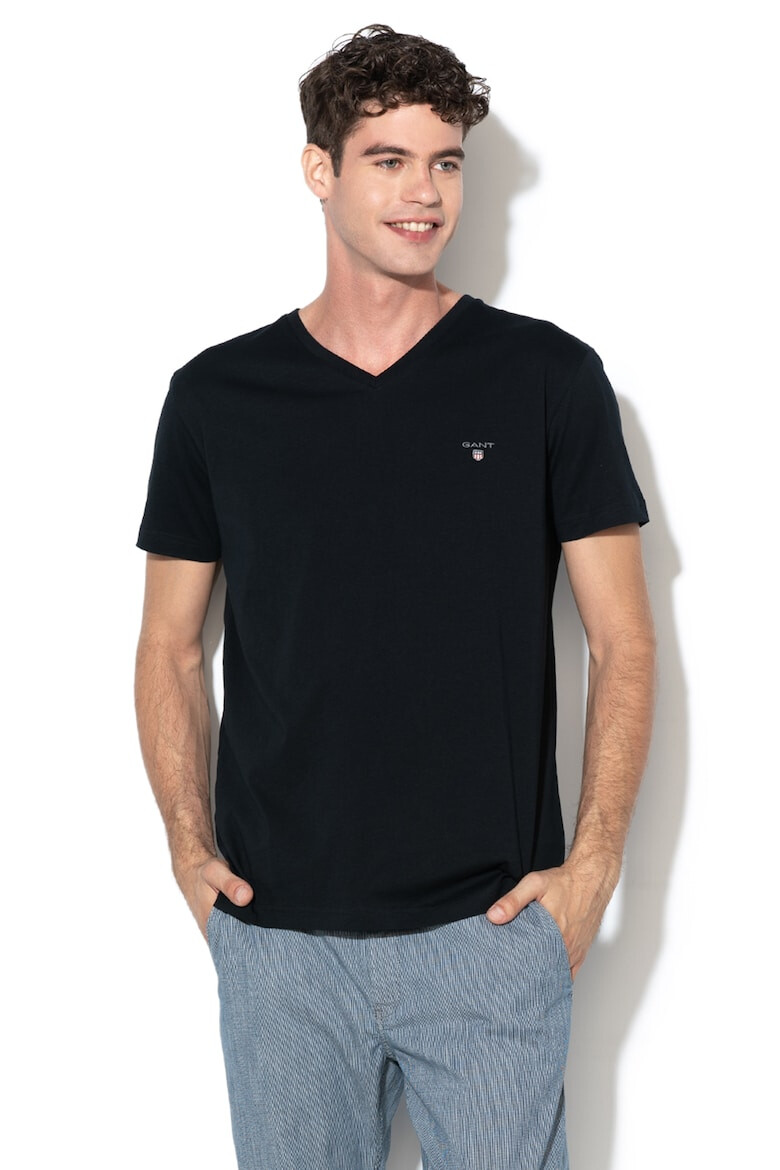 Gant Tricou slim fit cu decolteu in V Original 10005 - Pled.ro