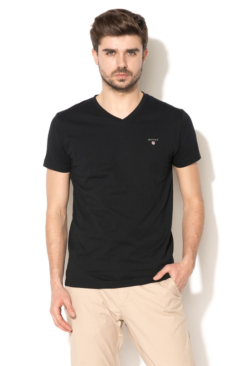 Gant Tricou slim fit cu decolteu in V Original 10005 - Pled.ro