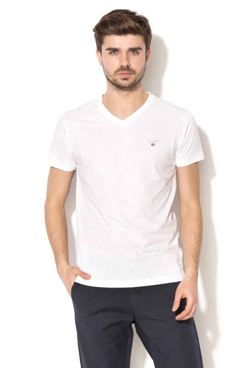 Gant Tricou slim fit cu decolteu in V Original 10005 - Pled.ro