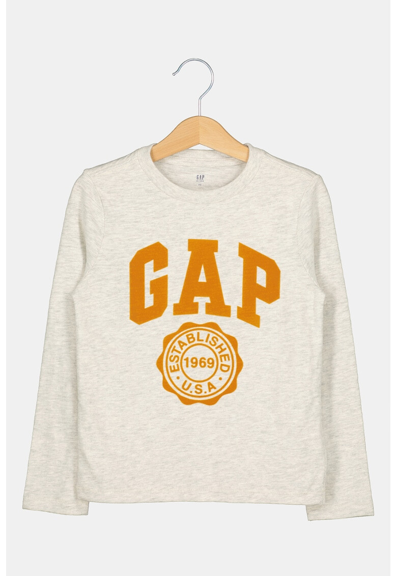 GAP Bluza cu decolteu la baza gatului si imprimeu logo - Pled.ro