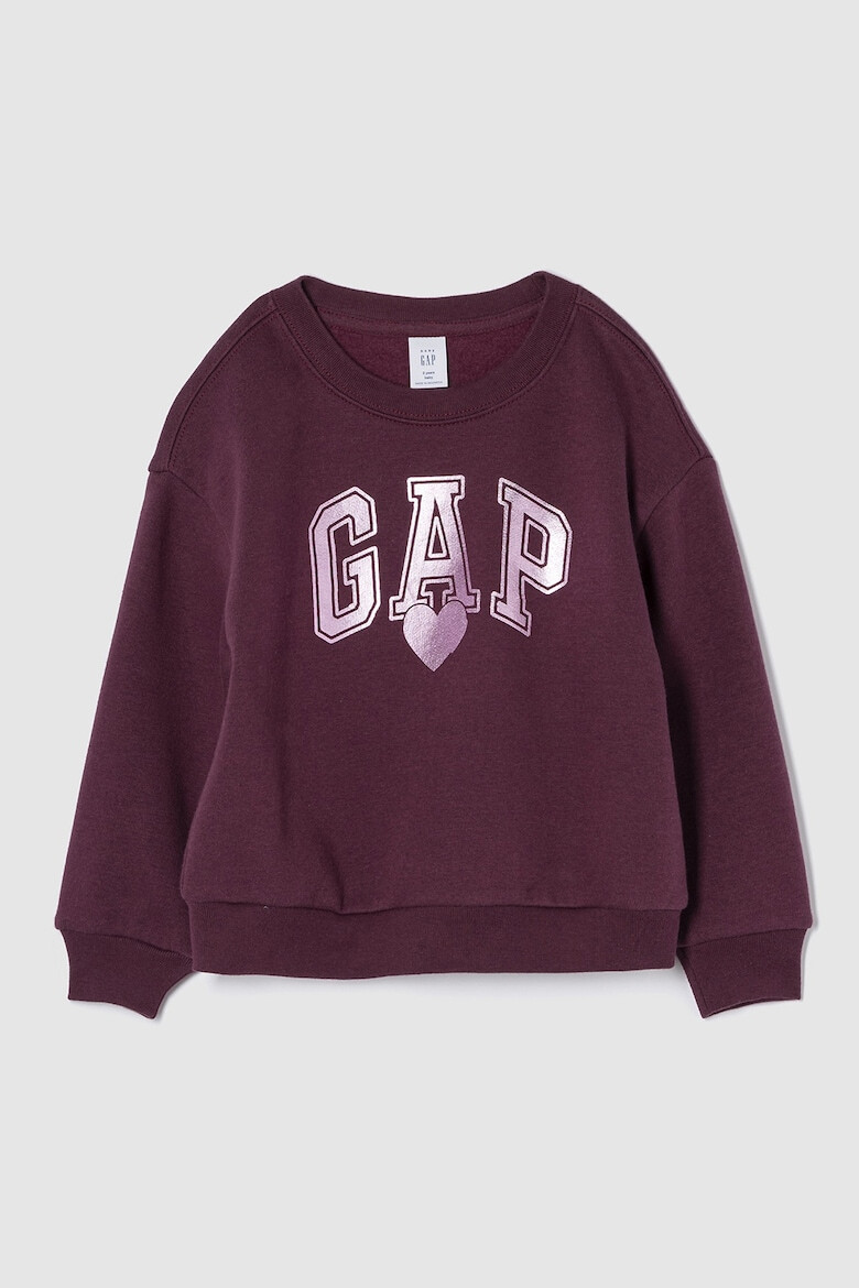 GAP Bluza de trening cu imprimeu logo si maneci cazute - Pled.ro