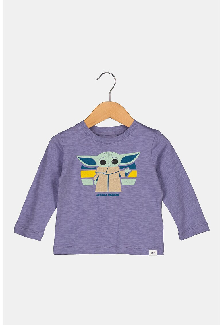 GAP Bluza din bumbac cu imprimeu grafic Violet prafuit/verde/galben - Pled.ro