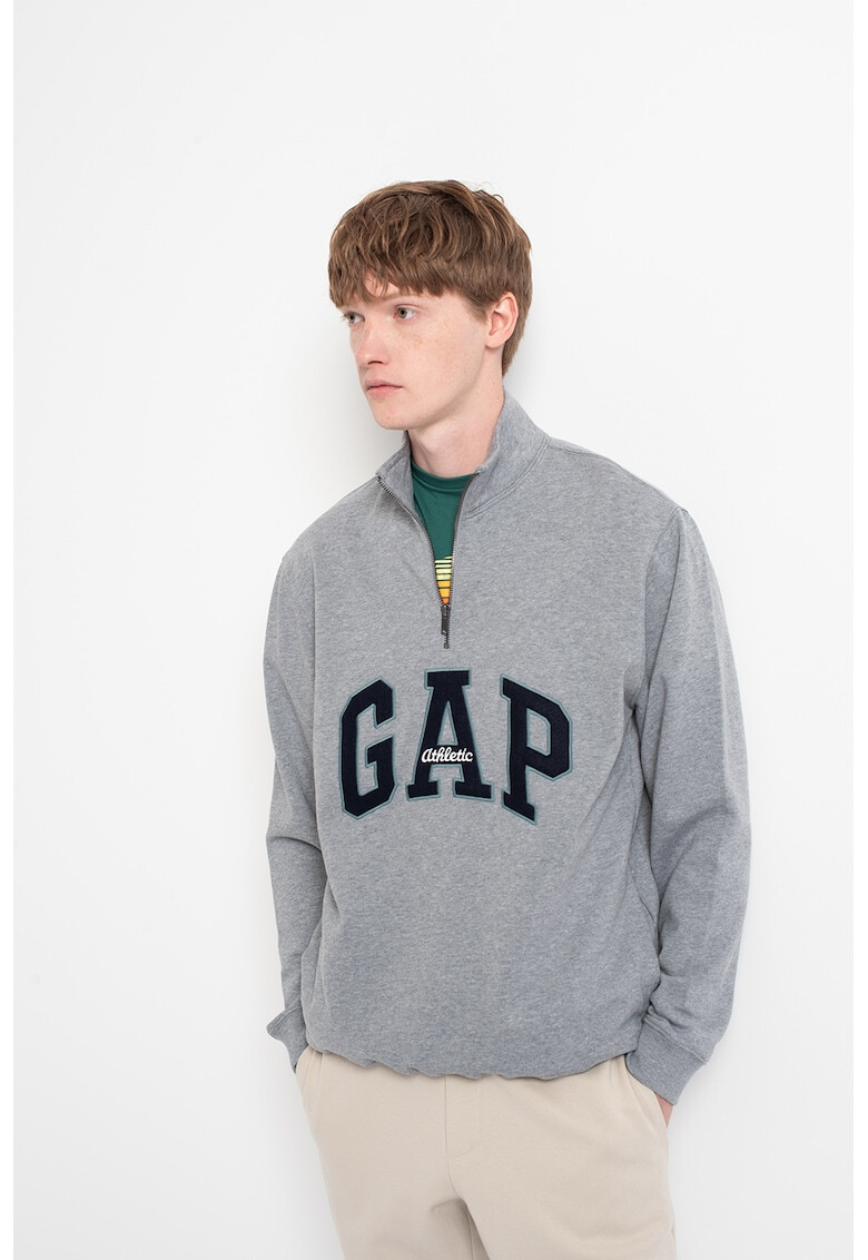 GAP Bluza sport cu fermoar scurt si logo - Pled.ro