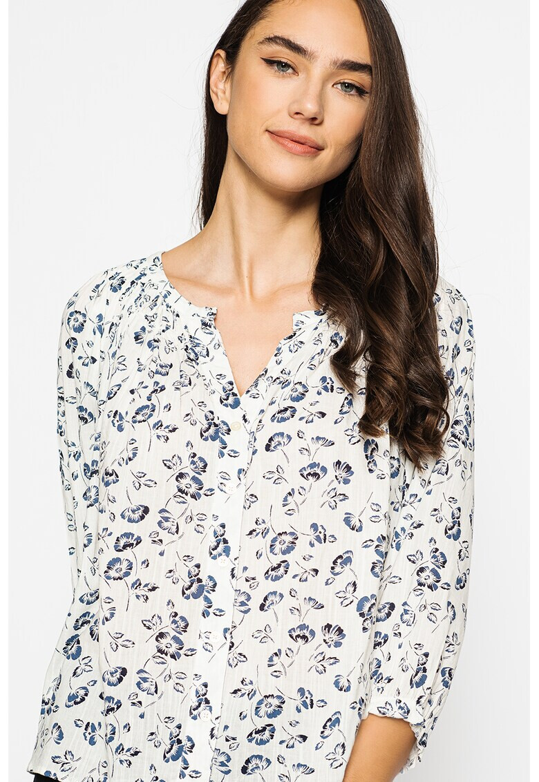 GAP Bluza din amestec de bumbac cu guler tunica si model floral - Pled.ro